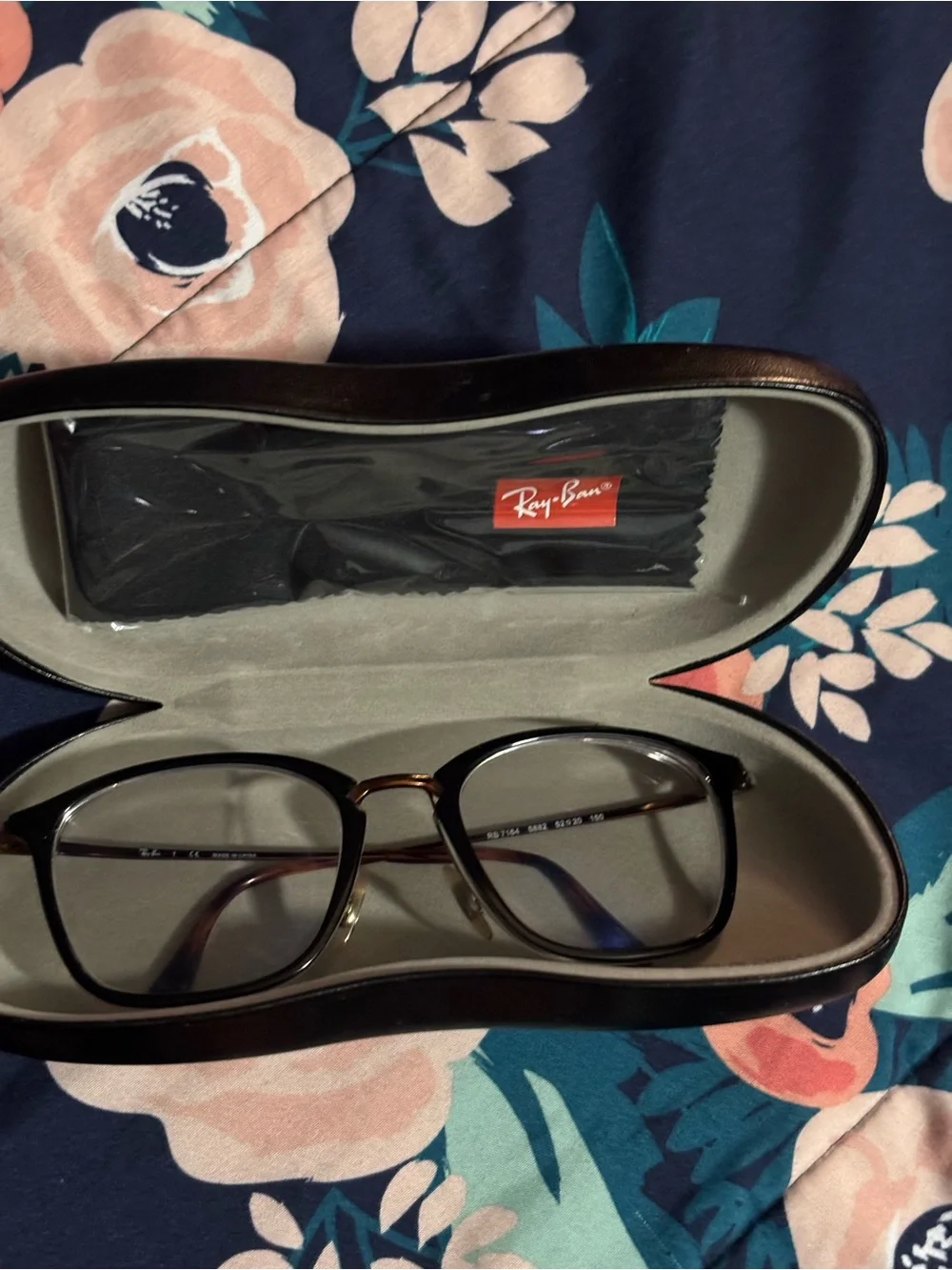 Ray-Ban Men’s Brown and Gold Square Eyeglasses
